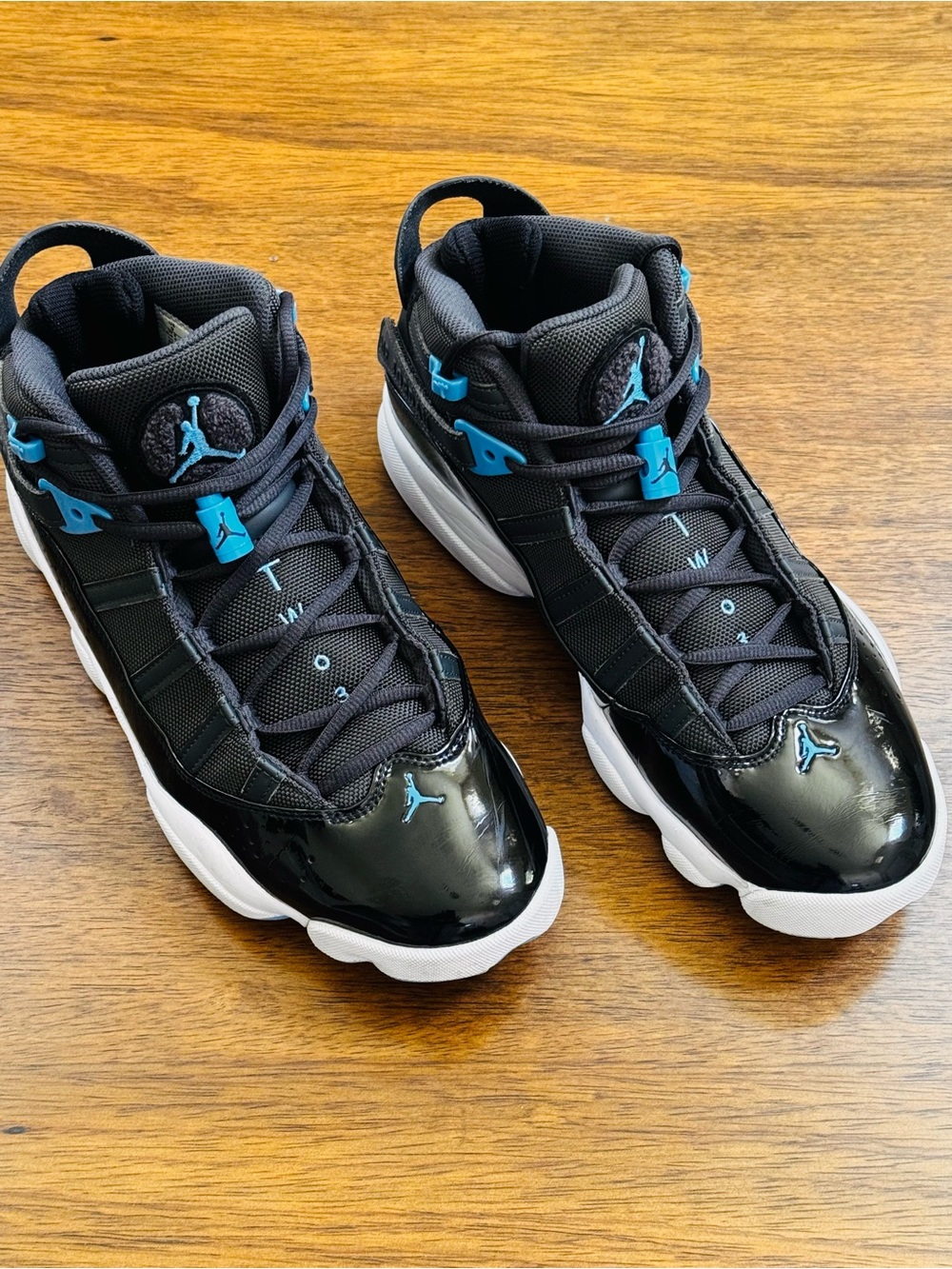 Air Jordan 6 Rings Anthracite University Blue Black Men’s Size 9 322992-041